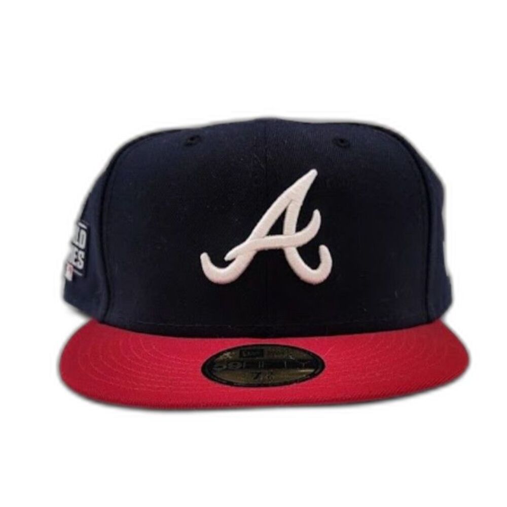 New Era Atlanta Braves Baseball 2021 World Series 59FIFTY Navy Red Hat 7 5/8
